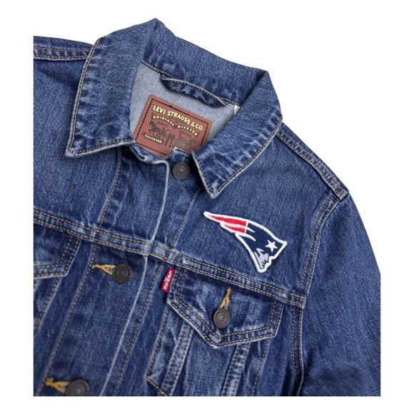 LEVIS x NFL New England Patriots Collab Designer Denim Jean Jacket Womens Medium - Picture 6 of 7